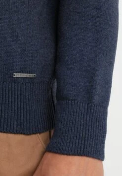 Pier OneStickad Tröja - Mottled Dark Blue -Macys Butik 1d07938862ec4057bfe34fa082227e74