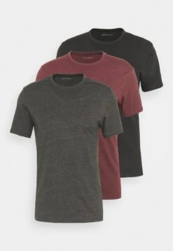 Pier One3 PACK - T-shirt - Bas - Black/mottled Dark Grey/bordeaux -Macys Butik 3a3d359b577841e6a576172d8b53126f