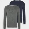 Pier One2 PACK - Stickad Tröja - Dark Blue/mottled Dark Grey -Macys Butik 468e5906df344faab14665818a4f3a0f