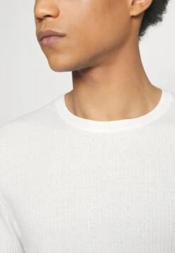 Pier OneSLIM FIT RIBBED T-SHIRT 2 PACK - T-shirt - Bas - White/black -Macys Butik 47ed5d9d06544ed3a59ae57586b07ca5