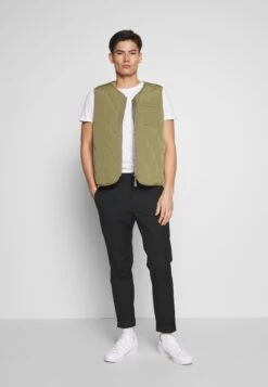 Pier One5 PACK - T-shirt - Bas - Olive/ White/ Navy /yellow /black