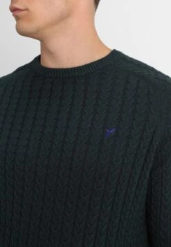 Pier OneStickad Tröja - Mottled Dark Green -Macys Butik 57135d716ea04a579655d27a9bc59ae3