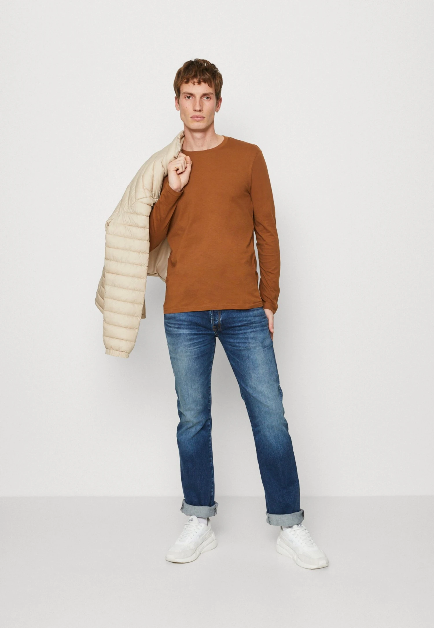 Pier One5 PACK - Långärmad Tröja - Blue/off-white/light Brown 3 Pier One5 PACK - Långärmad Tröja - Blue/off-white/light Brown