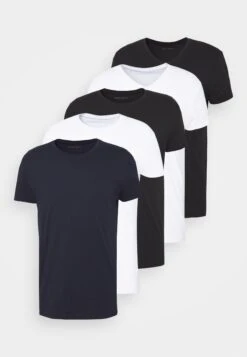 Pier One5 PACK - T-shirt - Bas - White/black -Macys Butik 99f27047b43e496b989230e319ac7a64