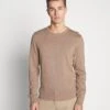 Pier OneBASIC CREWNECK - Stickad Tröja - Mottled Beige -Macys Butik cc4d98d60e7a447cbbb2e3da965107ff