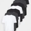 Pier One7 PACK - T-shirt - Bas - Mottled Dark Grey/white/black -Macys Butik e7f6e83a5fc54fbaaa5e7624e6a8a452