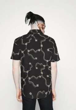 Pier OneEMBROIDERED LINES SHIRT - Skjorta - Black -Macys Butik ea4ed213bf35418b94f510945fb9bcdd