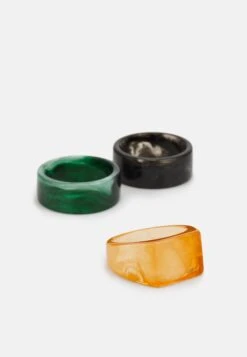 Pier One3 PACK - Ringar - Black/green/orange -Macys Butik fa3f2614c06648be9f9108cc78d74ab1